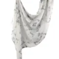 Women's modal printed scarf satin shawl elegant black marble pattern accessory for daily wear - 07