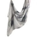 Watercolor tie-dye long scarf, elegant draped style, soft fabric accessory for daily wear. - 05