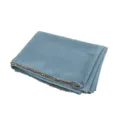 Blue chiffon hijab with gold chain trim, stylish solid color women scarf for spring. - Blue / 175*70cm