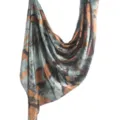 Marble print silk feel scarf ethnic shawl summer stylish women draped fashion accessory - 19