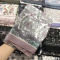 Printed Bali yarn square scarf 110cm, fashionable sun protection hijab and elegant shawl. - 40