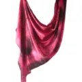 Elegant magenta silk scarf with black marble print, lightweight summer ethnic shawl. - 22