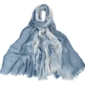 Μπλε βαμβακερό φουλάρι tie-dye ελαφρύ με τύπωμα σύννεφου πτυχωτό γυναικείο σάλι - 190*80cm / Στυλ 04