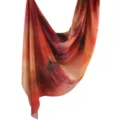 Elegant gradient marble print simulation silk scarf, lightweight ethnic style summer shawl. - 24
