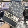 Grey Floral Print Voile Square Scarf Fashion Sun Protection Malay Hijab Shawl 110cm - 43