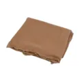 Solid color chiffon long hijab scarf with gold beaded edge for women, elegant daily head cover. - Khaki Brown / 175*70cm