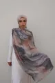 Women's Printed Faux Silk Long Scarf Fashion Lightweight Breathable Elegant Hijab Shawl - 12 / 85*180cm