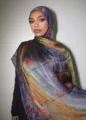 Printed imitation silk long scarf, lightweight stylish elegant head wrap for women modal variant - 13 / 85*180cm