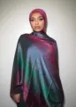 Women's gradient printed imitation silk long scarf stylish lightweight hijab wrap shawl - 09 / 85*180cm