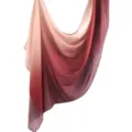 Bufanda larga degradada de modal para mujer, pañuelo ligero y transpirable rosa y rojo. - 80*180cm / Negro Mate (01)