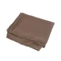 Elegant brown chiffon hijab for women featuring a stylish single-side gold beaded chain trim. - Coffee / 175*70cm