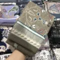 Square scarf 110x110cm printed viscose voile hijab Muslim headscarf shawl wrap floral brown - 37