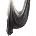 Bufanda larga de modal para mujer con degradado, pañuelo ligero y transpirable gris - 80*180cm / Bordado Verde y Azul (03)