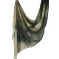 Groene marmerprint zijden sjaal variant, elegante gedrapeerde omslagdoek voor dames. - 31