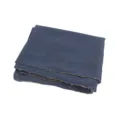 Solid Dark Blue Chiffon Hijab Scarf Featuring Elegant Gold Beaded Chain Trim Fashion Variant - Dark Blue / 175*70cm
