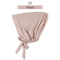 Gorro Hijab Modal con Lazo Ajustable Bajo Pañuelo Color Perla Para Mujeres - Perla
