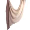 Foulard long dégradé pour femme, châle doux et léger en coton modal marron beige. - 80*180cm / Broderie Violette (05)