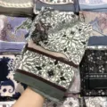 Printed square scarf soft viscose voile lightweight hijab shawl wrap size 110x110cm - 50