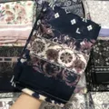110x110cm printed square scarf Muslim hijab vintage floral shawl for women daily fashion wear - 34