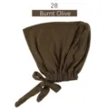 Gorra elástica de modal color sólido pañuelo ajustable transpirable cómodo sombrero. - Oliva Quemada