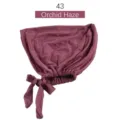 Gorro hijab interior de modal ajustable en Bruma de Orquídea, suave gorro elástico liso. - Neblina de Orquídea