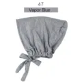 Gorra bajo hijab de modal liso ajustable transpirable suave comodo para la cabeza nuevo - Azul Niebla