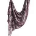 Purple floral print silk feel scarf ethnic shawl summer drape elegant accessory for women new - 14