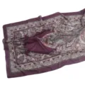 Κομψό μωβ σιφόν φουλάρι με μοτίβο paisley, απαλό και διαπνέον για άνοιξη και καλοκαίρι. - 14