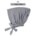Gorro hijab interior elástico de modal de color liso para mujer ajustable gris - Rascacielos