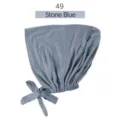 Pañuelo interior elástico de modal en color azul piedra, gorro liso ajustable muy cómodo. - Azul Piedra