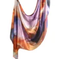 Silk feel abstract marble printed scarf lightweight vibrant shawl summer headwrap - 01