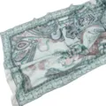 Floral paisley chiffon scarf lightweight soft breathable hijab shawl for women spring summer - Symmetrical Black (07)