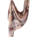 Abstract printed satin scarf, soft and breathable fashion shawl for women variant style. - 122