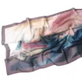 Printed pearl chiffon hijab scarf, breathable soft abstract watercolor design for spring summer - 17