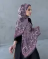 Sciarpa hijab in chiffon paisley viola, foulard lungo morbido e traspirante per donna. - 170X70CM / Viola
