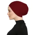 Κόκκινο εσωτερικό σκουφάκι hijab από modal βαμβάκι, διαπνέον και ελαστικό για γυναίκες. - Μπορντό