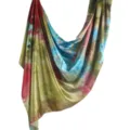 Marble printed imitation silk scarf, elegant draped shawl for summer outdoor fashion wear. - 04