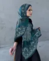 Sciarpa Hijab in Chiffon Sfumato Morbido Leggero Stampa Vintage Copricapo Donna Moda - 170X70CM / Sfumato