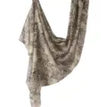 Leopard print fashion scarf, lightweight draped shawl for women, trendy head wrap design. - 132