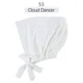 Cómodo gorro interior de modal elástico en color blanco con lazos, pañuelo hijab ajustable. - Blanco Nube