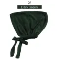 Gorro de atar de modal verde oscuro cubierta de cabeza elástica bufanda lisa ajustable - Verde oscuro