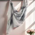 Watercolor print modal cotton scarf shawl variant, elegant abstract design for women's daily wear. - Purple Embroidery (05)