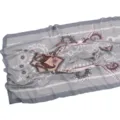 Elegant gray printed chiffon hijab scarf, soft breathable lightweight fashion accessory. - 48