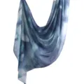 Blue tie-dye long scarf satin polyester fashion hijab elegant lightweight neck wrap for women - 12