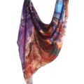 Watercolor print silk-feel women scarf fashion long shawl versatile neckerchief 180x80cm - 37
