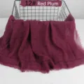 Solid color lightweight breathable cotton linen scarf with ruffles and fringed edge detail. - Magenta