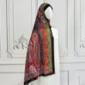 Hijab in chiffon con stampa cachemire etnica e lunga sciarpa da donna, elegante scialle. - 14