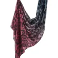 Gradient leopard print scarf, soft polyester cotton long shawl, stylish fashion head wrap. - 147