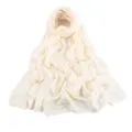 Solid color breathable lightweight modal scarf shawl hijab for women daily wear and fashion styling - Off White