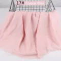 Solid color lightweight breathable cotton linen crinkled pom pom raw edge scarf shawl - Crystal Pink
